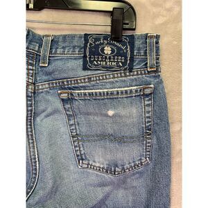 LUCKY BRAND DUNGAREES MEN'S 33X29 RIVINGTON LOOSE FIT DENIM JEANS BLUE WASH